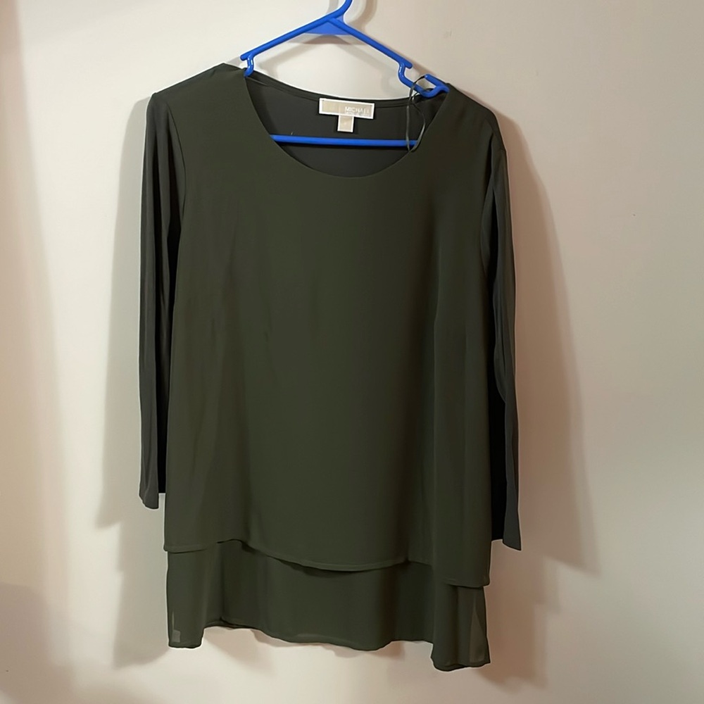 Michael Kors 3/4 inch long sleeve blouse